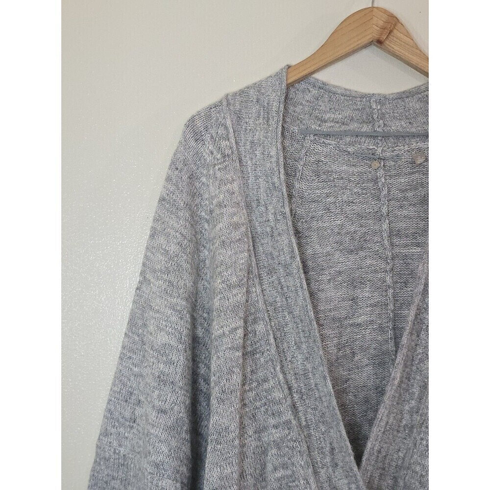 Anthropologie Knit & Knotted Alpaca Wool Blend Wrap Cardigan Gray Womens M - Picture 4 of 16